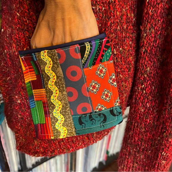 hooded patchwork wrap fishman donuts cozy winter pocket PHISH 💙⭕️🍁 - Picture 6 of 9